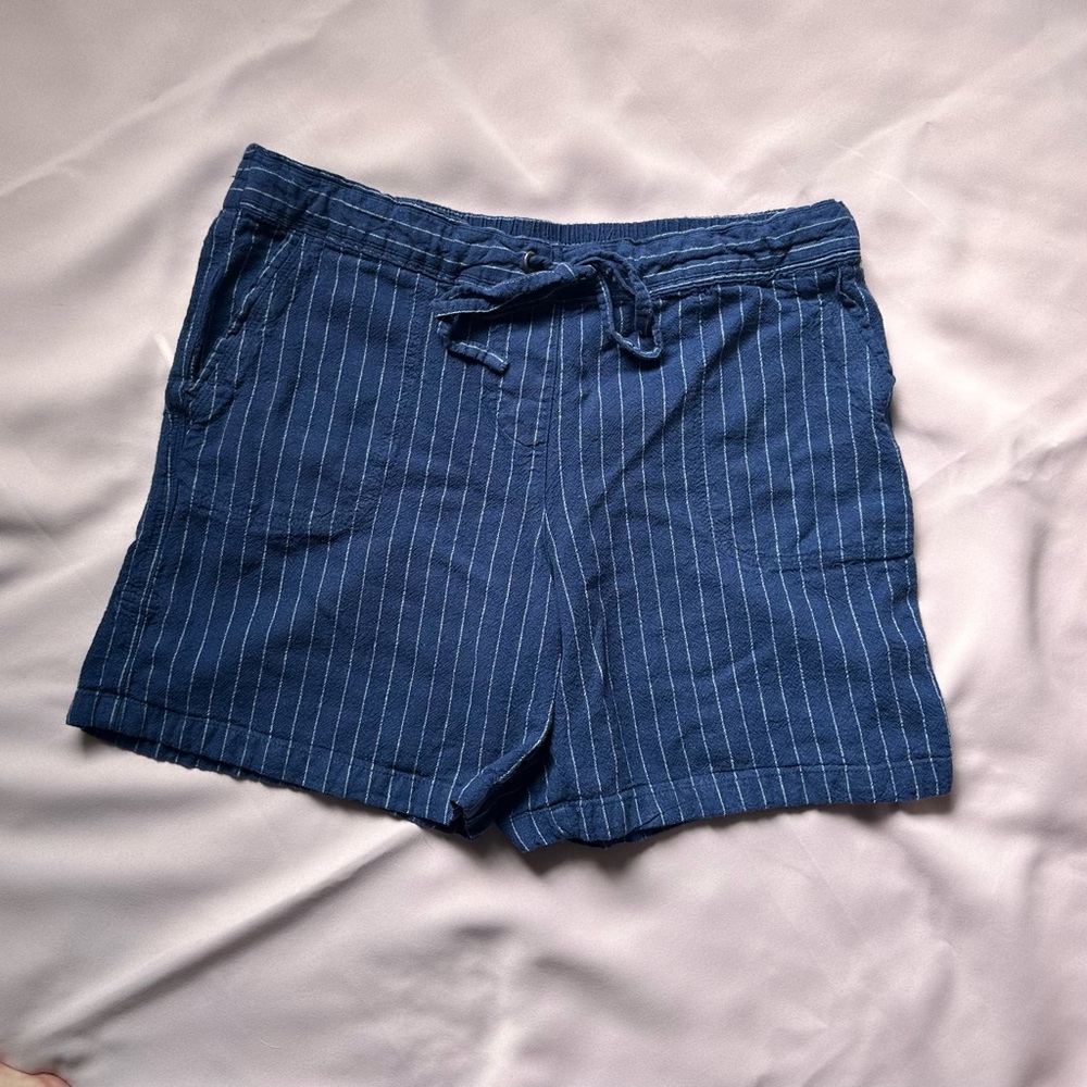 Per Se Linen Striped Shorts - XL